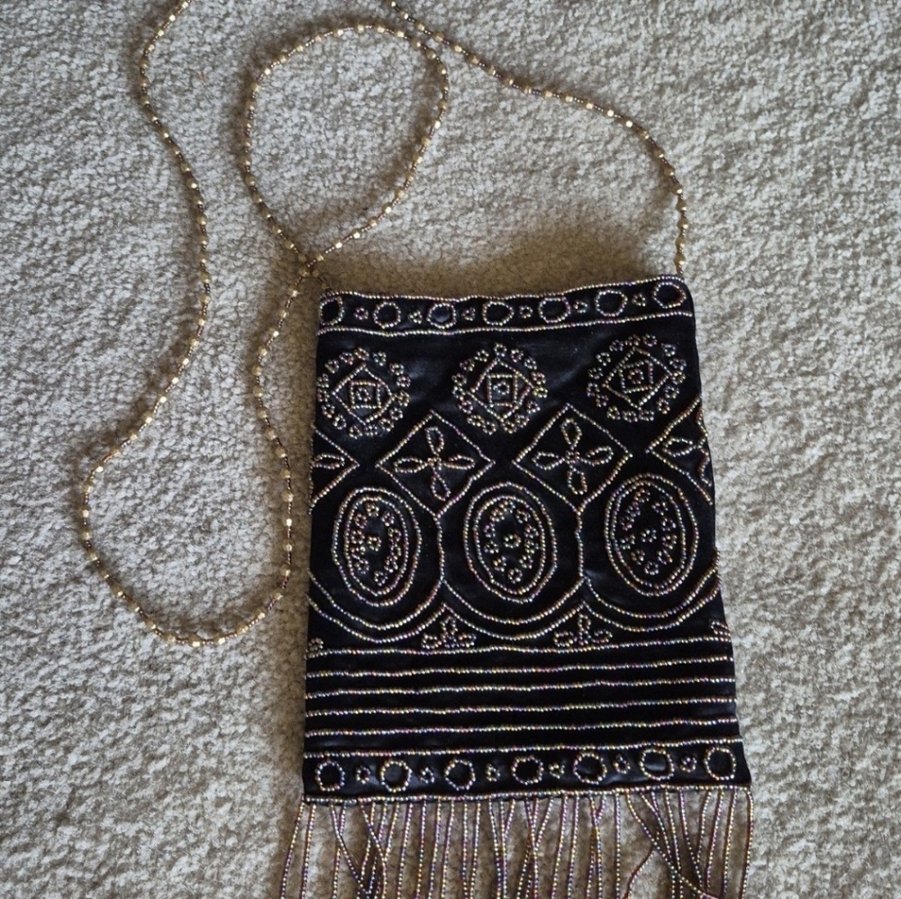 Nordstrom Beaded Satin Crosssover purse